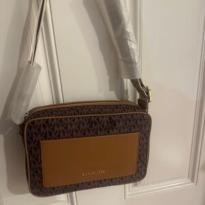 NWT -Michael Kors Tan and Brown Shoulder Bag